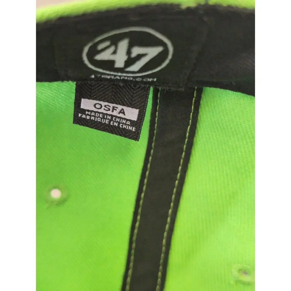 Seattle Seahawks 47 Brand Neon Green Adjustable Hat NFL Cap
